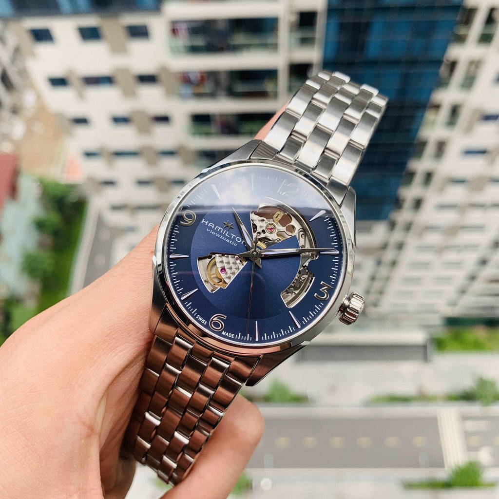 Đồng hồ nam chính hãng Hamilton Open Heart Blue H32705141-Máy cơ tự động Automatic - Kính Sapphire