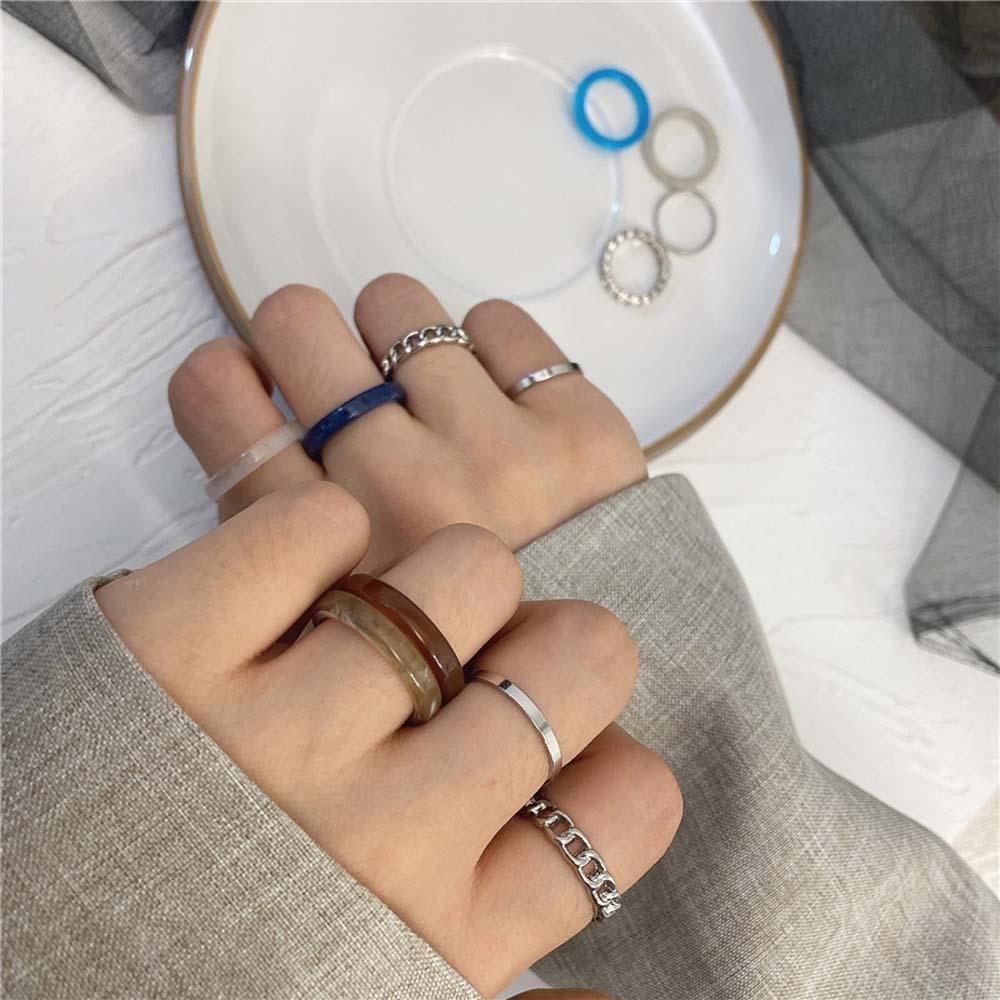 Bộ 4 Nhẫn Kim Loại Đơn Giản Thời Trang Hàn Quốc
