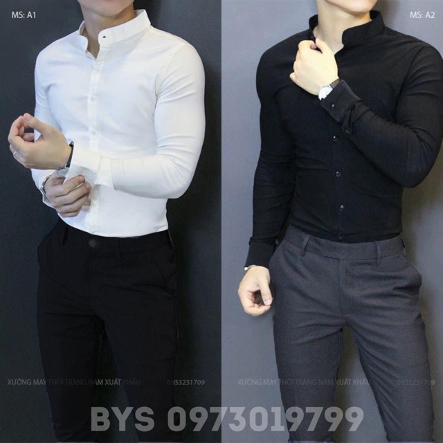 SƠMI TRẮNG CỔ TÀU lụa thái không nhăn không xù.chuẩn soái ca cho các nam thần.bao đẹp | BigBuy360 - bigbuy360.vn