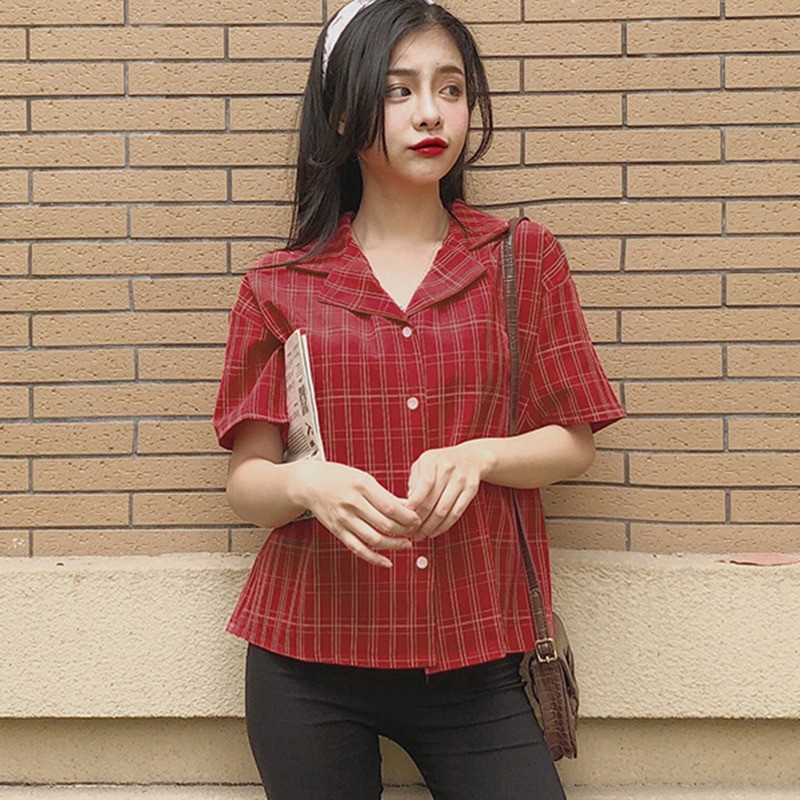 [Baywellfashion]Áo sơ mi kiểu cổ chữ V phối nút thiết kế dáng rộng cho nữ | BigBuy360 - bigbuy360.vn