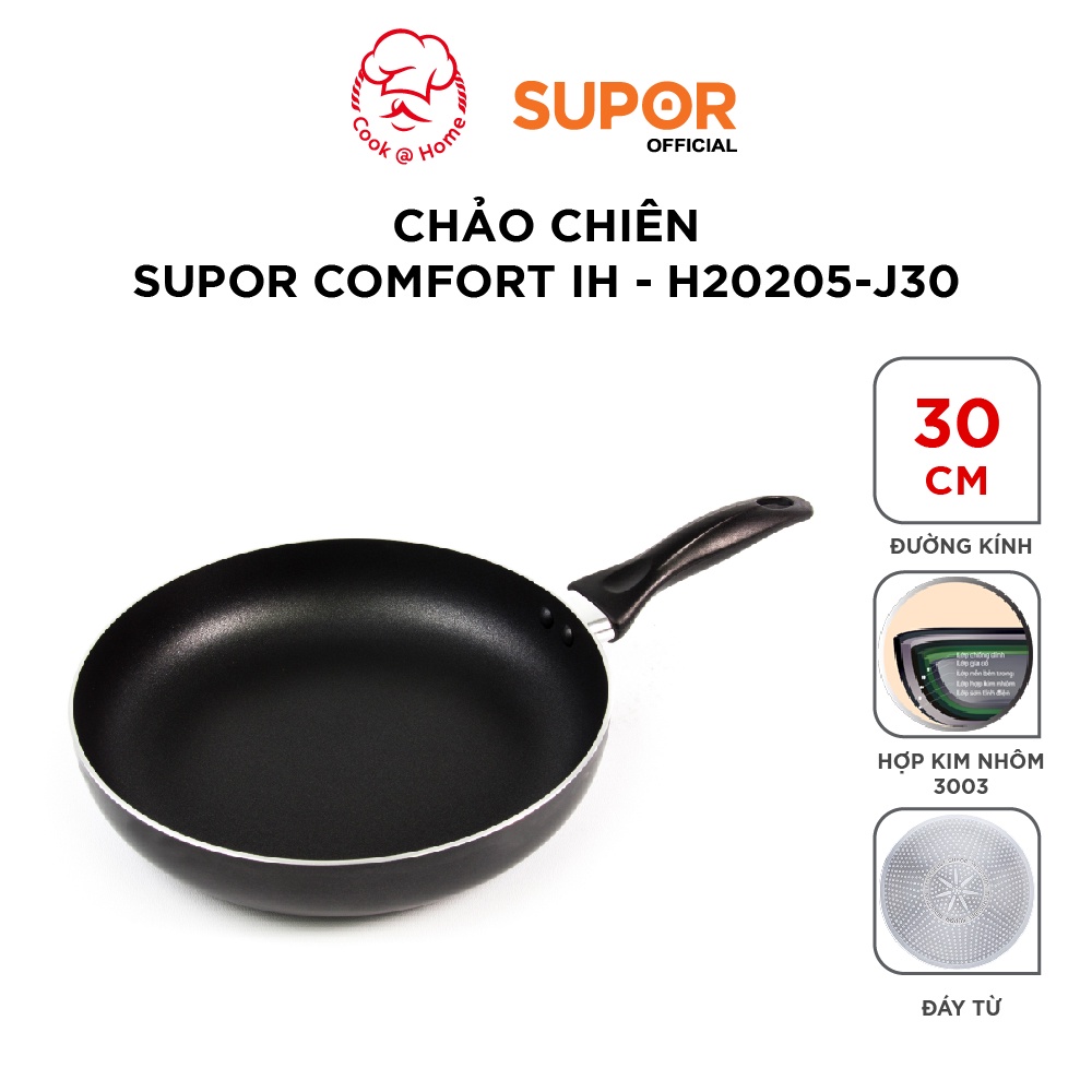 Chảo chiên Supor Comfort IH size 22cm, 30cm H20205-J22 H20205-J30