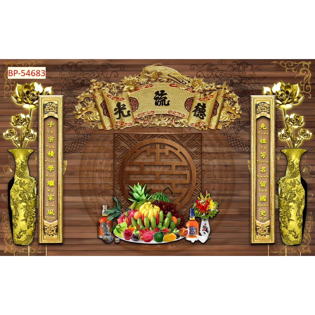 Tranh dán tường tôn giá in theo kích thước yêu cầu