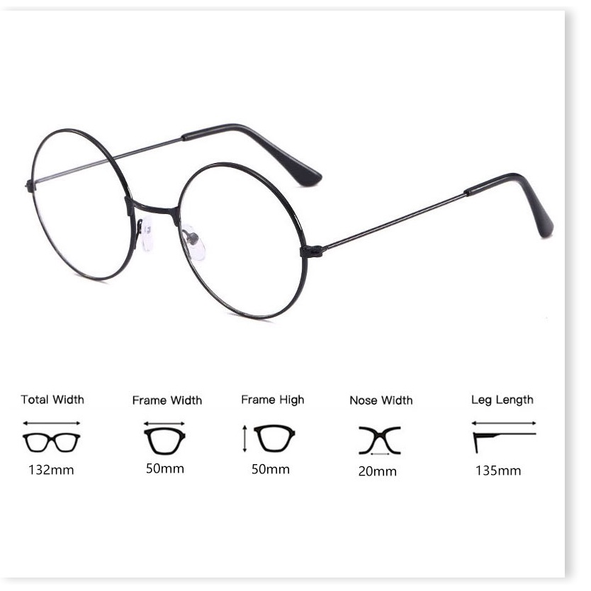 Kính mắt gọng tròn kim loại phong cách Harry Potter