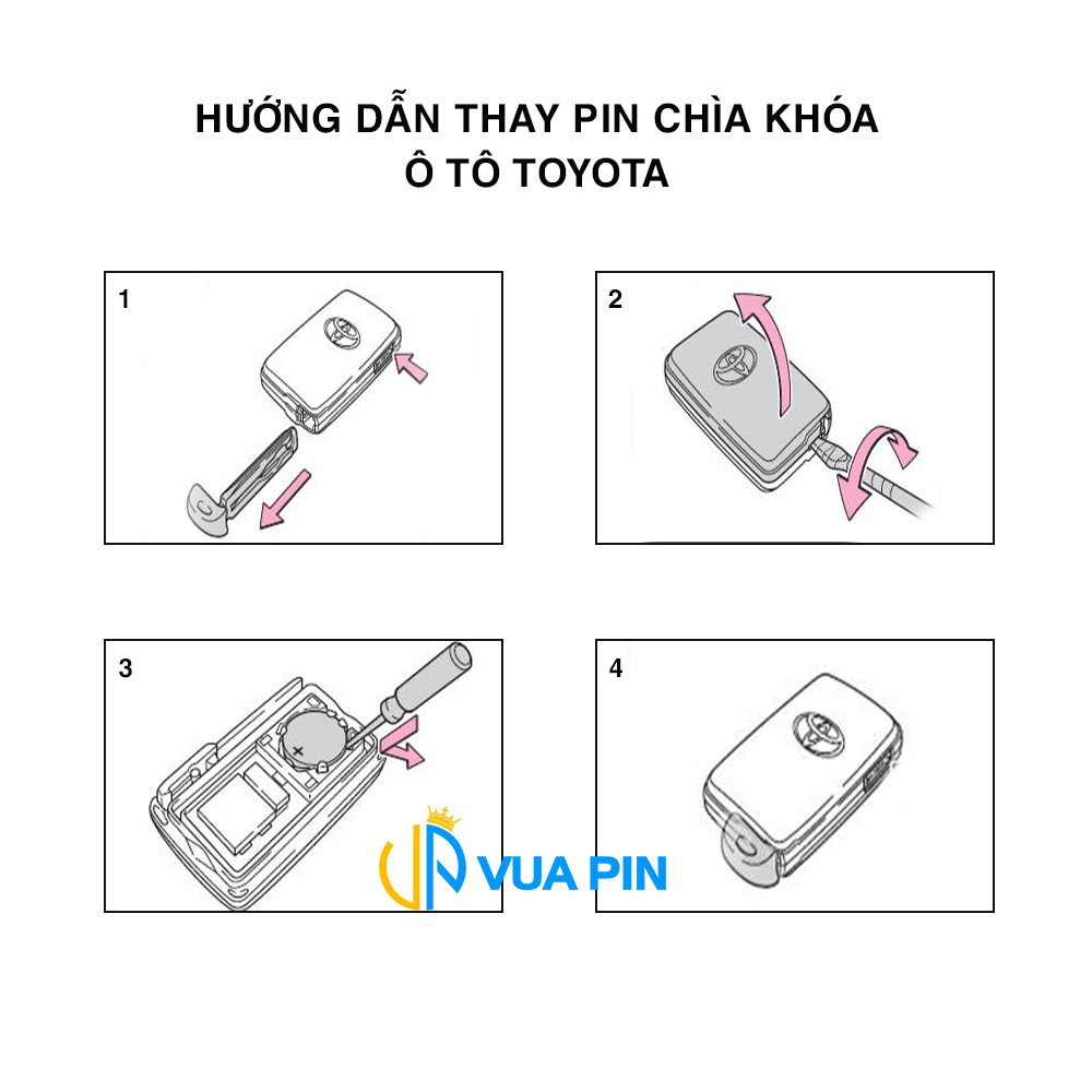 Pin chìa khóa ô tô Toyota Hilux chính hãng cao cấp sản xuất theo công nghệ Nhật Bản – Pin ô tô Toyota Hilux