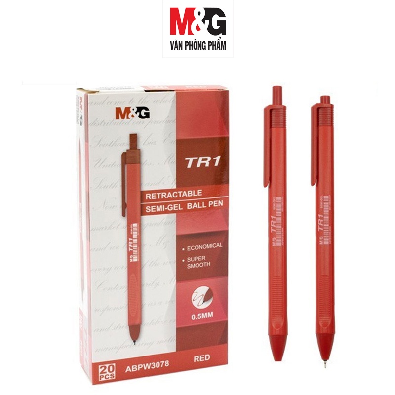 Bút bi bấm semi gel M&G ABPW3078 ngòi 0.5mm