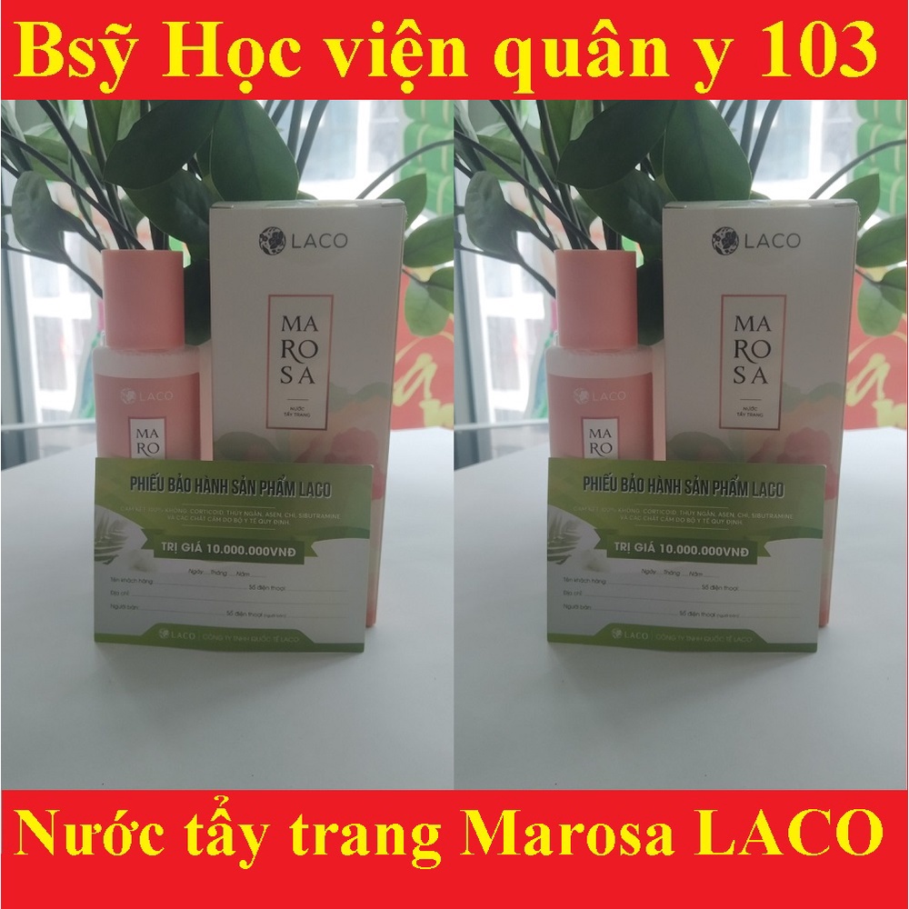 NƯỚC TẨY TRANG MAROSA CLEANSING WATER LACO, dùng cho mọi loại da làm sạch sâu, dưỡng ẩm giúp da sáng trắng tự nhiên120ML