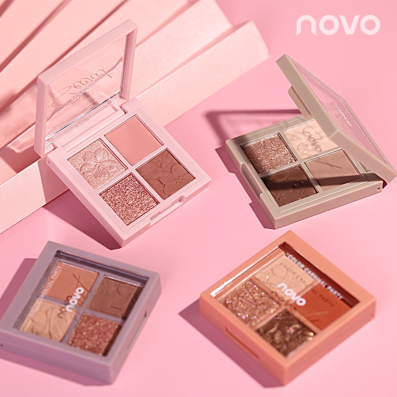 Bảng phấn mắt 4 màu NOVO5330 hoa anh đào Novo The Story of Sakura Eye Shadow siêu đẹp nhỏ gọn tiện dụng