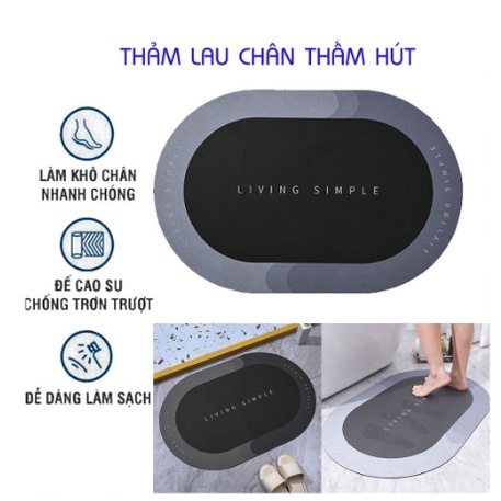 Thảm lau chân siêu thấm nước chống trơn trượt siêu dày,Thảm nỉ nhung