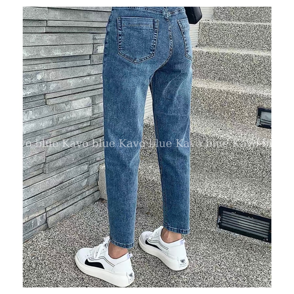 Quần Jean Nữ Baggy KAVO BLUE Màu Ghi Đá Tôn Dáng