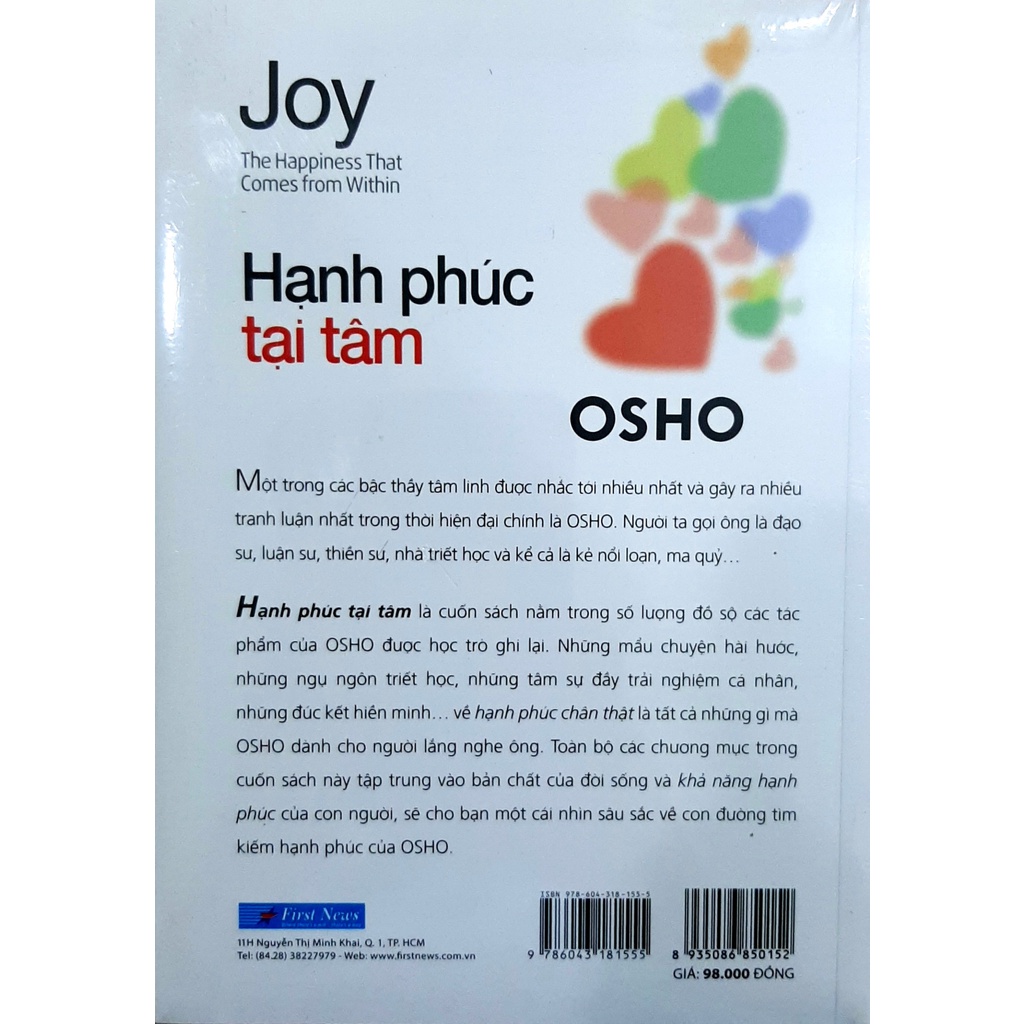 Sách - Hạnh Phúc Tại Tâm - Osho