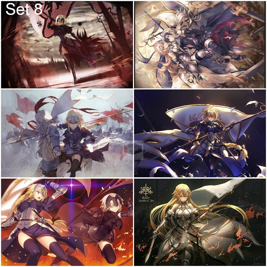 Bộ 6 Áp phích - Poster Anime Fate - Cuộc Chiến Giành Chén Thánh (bóc dán) - A3,A4,A5