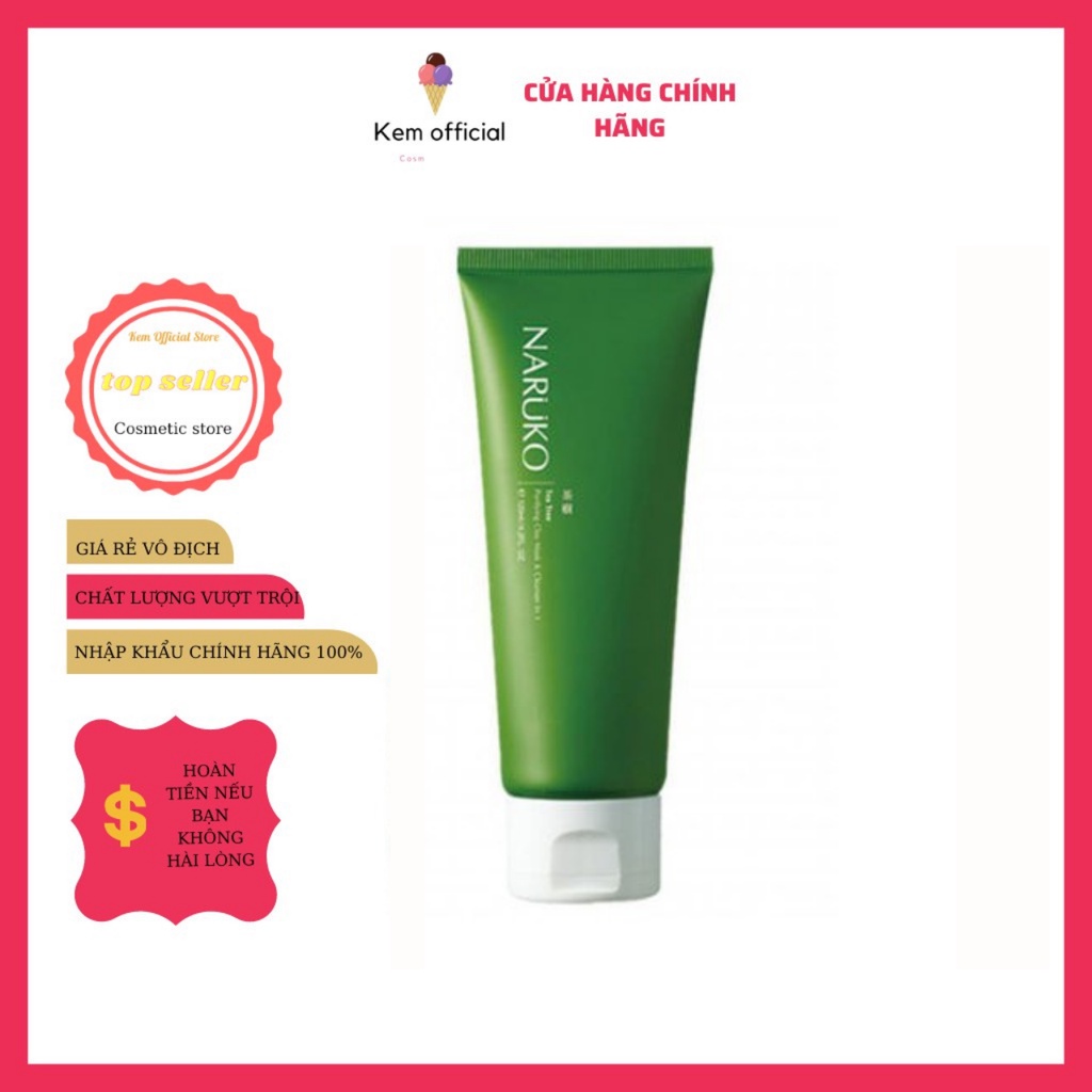 Sữa Rửa Mặt Dạng Bùn Đất Sét Naruko Tràm Trà Tea Tree Purifying Clay Mask And Cleanser In 1 120 gr