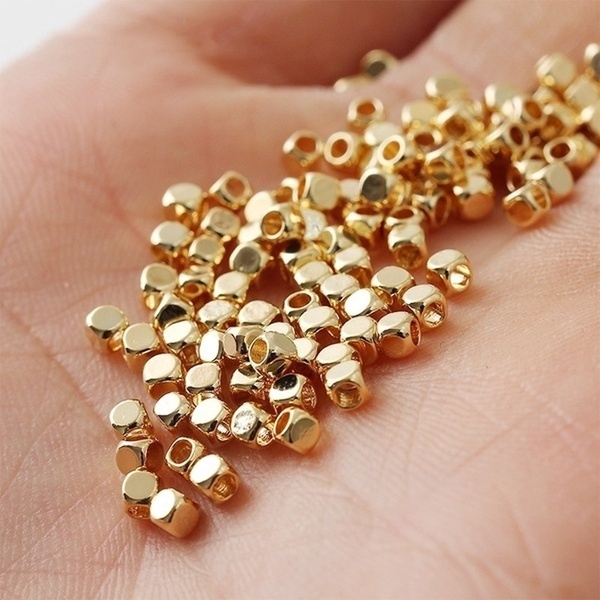 Set 100 hạt cườm xỏ lỗ kích thước 3.5x3mm dùng làm trang sức thủ công