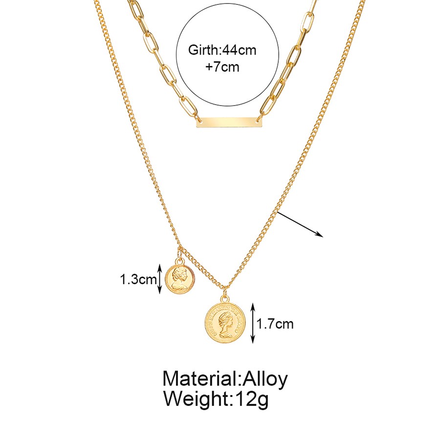 vòng cổ Hợp Kim Nhiều Lớp Mặt Hình Đồng Xu Xinh Xắn