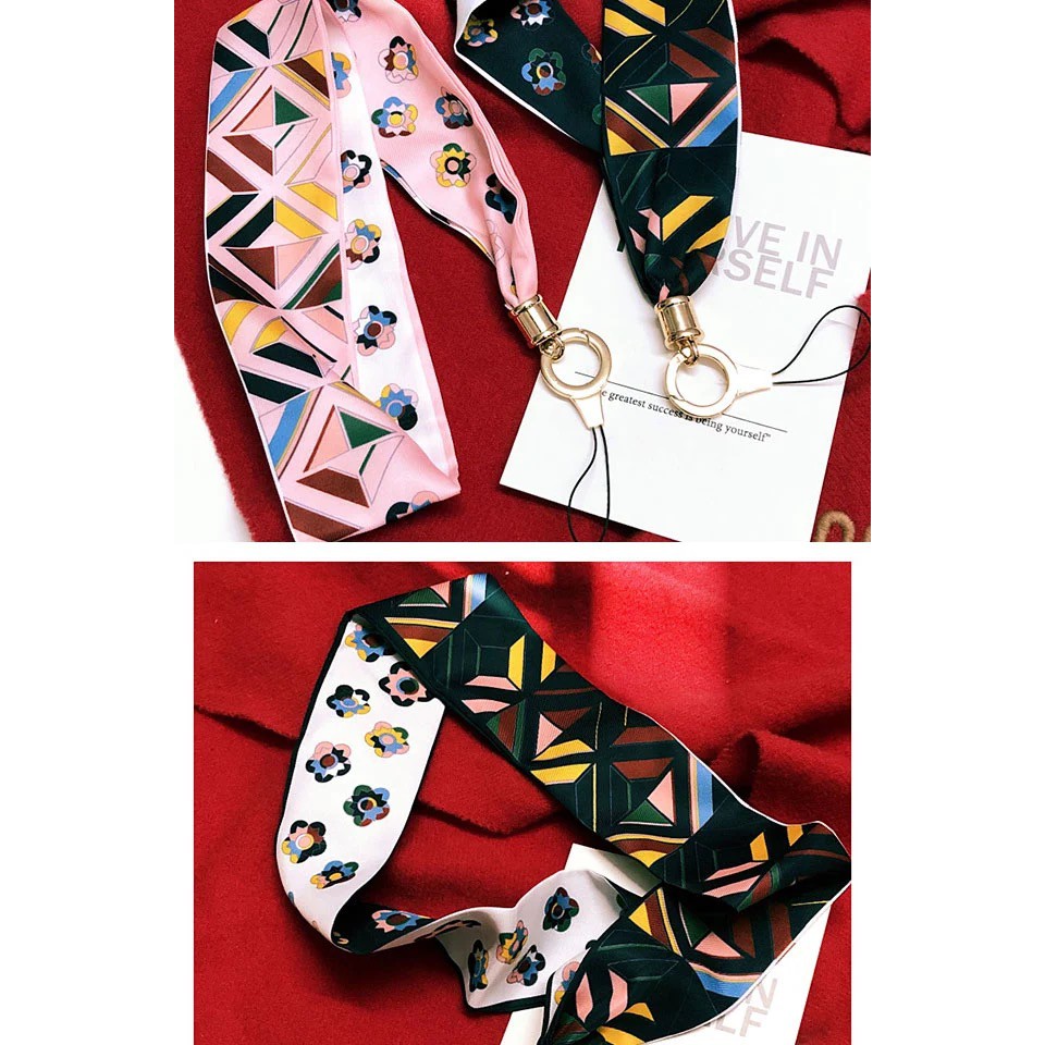 Dây Đeo Điện Thoại Bằng Lụa Ruy Băng Bản Rộng Đa Năng Phong Cách Hàn Quốc Thời Trang