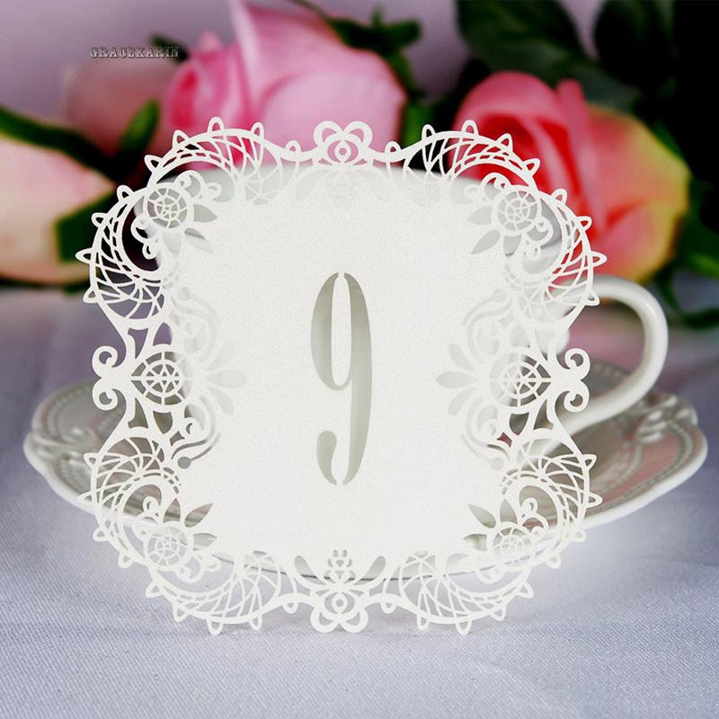 Fashion Kid's Birthday Party Celebrations Graduations Pearlescent Paper 10pcs Restaurant Table decoration. Number Card