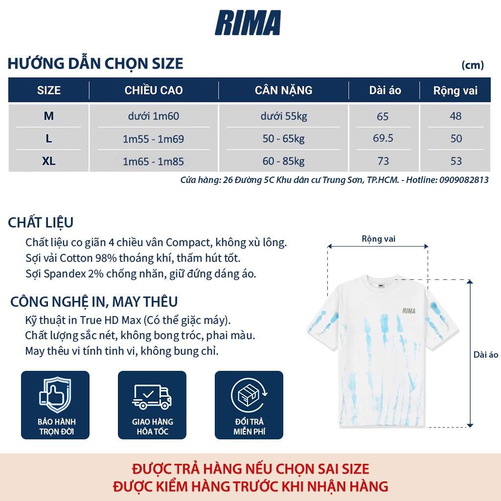 Áo Thun Tay Lở BLUE Phông Rộng Nam Nữ Unisex Cotton Cao Cấp Đẹp Ngắn Freesize Hình Trắng Đen Xanh Navy Họa Tiết RIMA