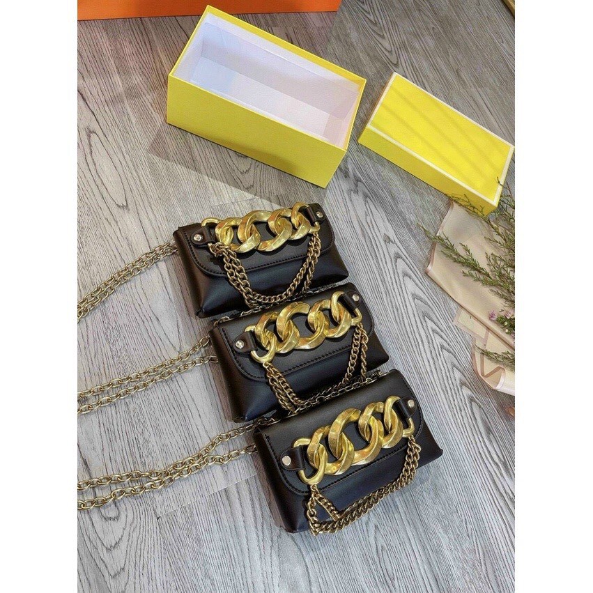 Túi xách nữ cầm tay đeo chéo giá rẻ thời trang xinh xắn dây xích bản to sành điệu mẫu mới 2021