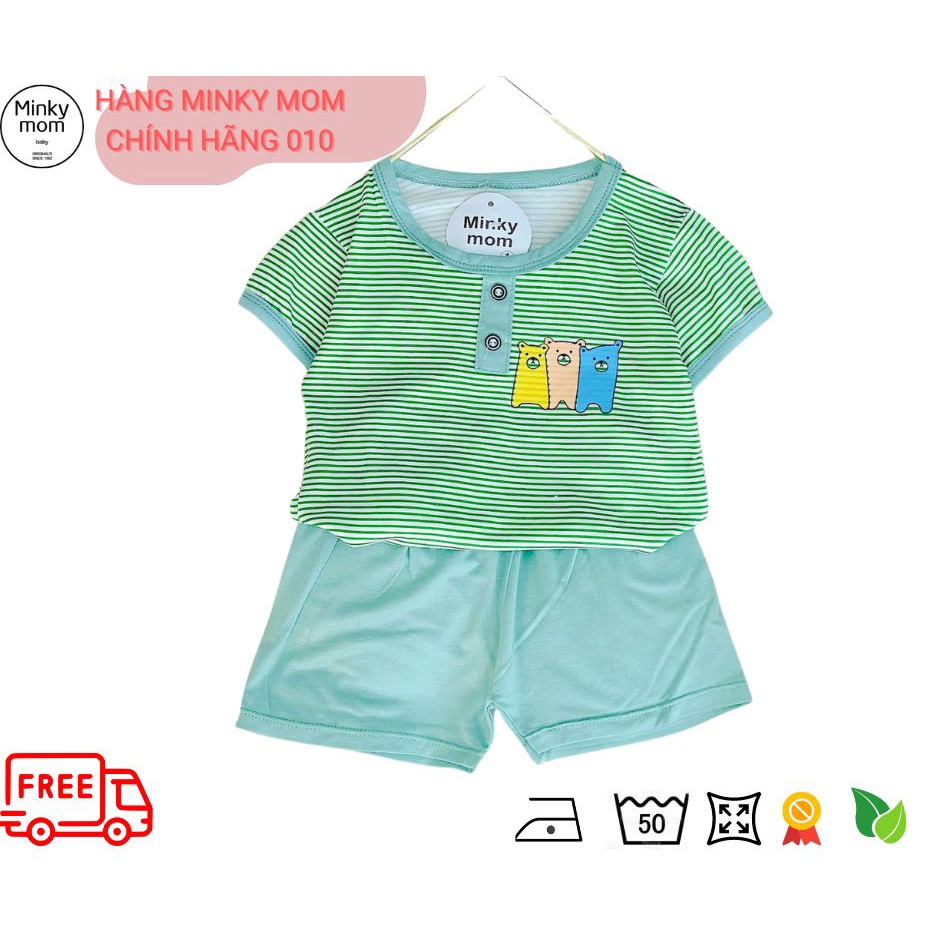 Chính hãng bộ Cộc Tay MinkyMom Kẻ cực sang Cho Bé (5-18kg)