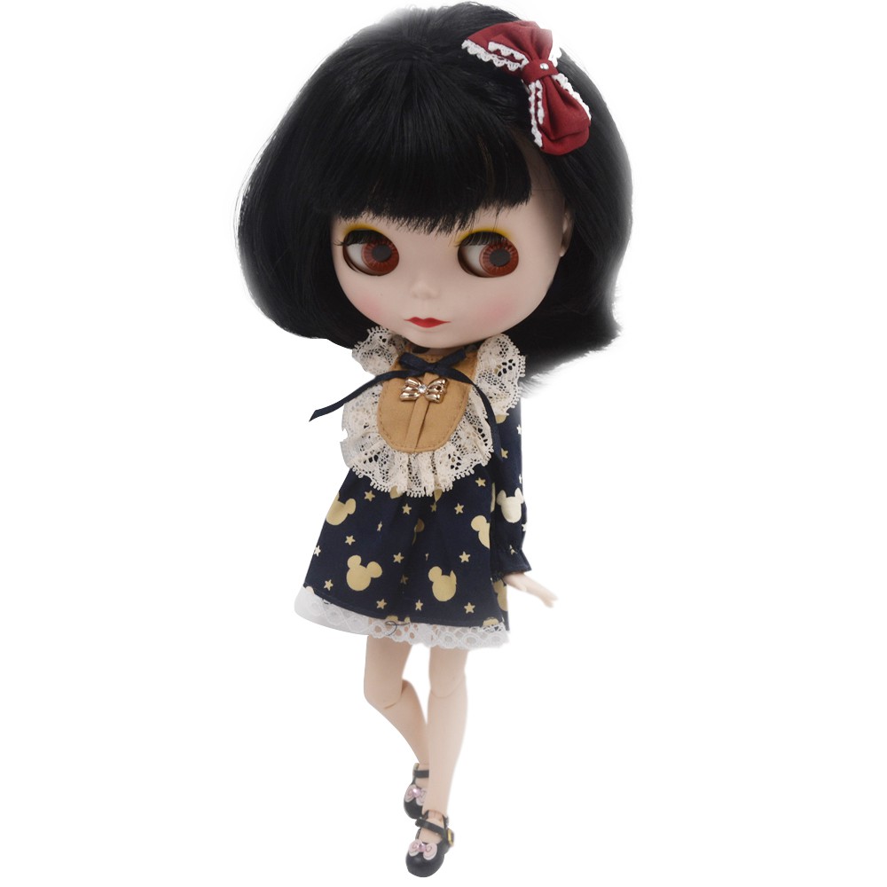 Búp bê Blythe khỏa thân da trắng và đen 1/6 Búp bê BJD với mái tóc ngắn