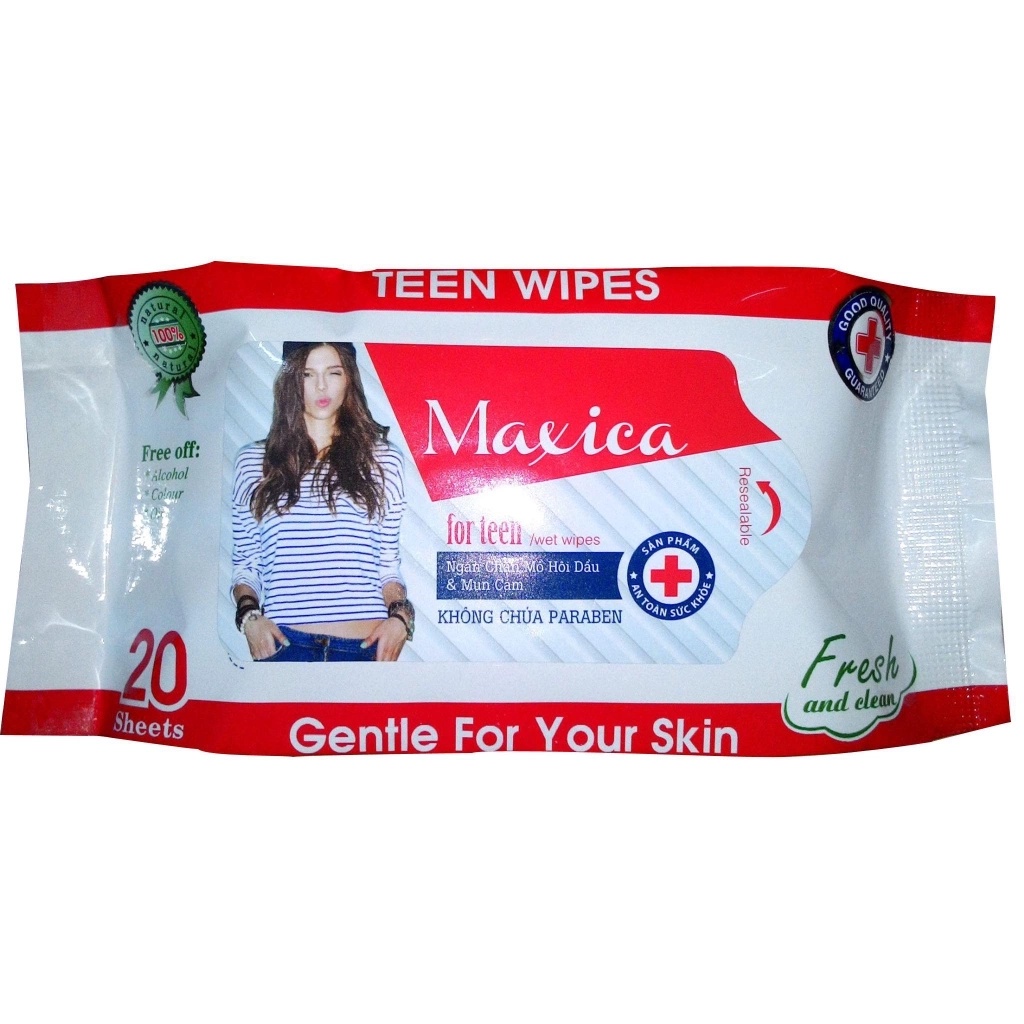 Khăn ướt Maxica For Teen Gói 20 miếng