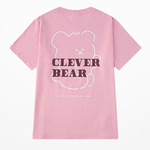 Áo thun tay lỡ NELLY cotton 4 chiều dáng unisex in hình clever bear mã N0039