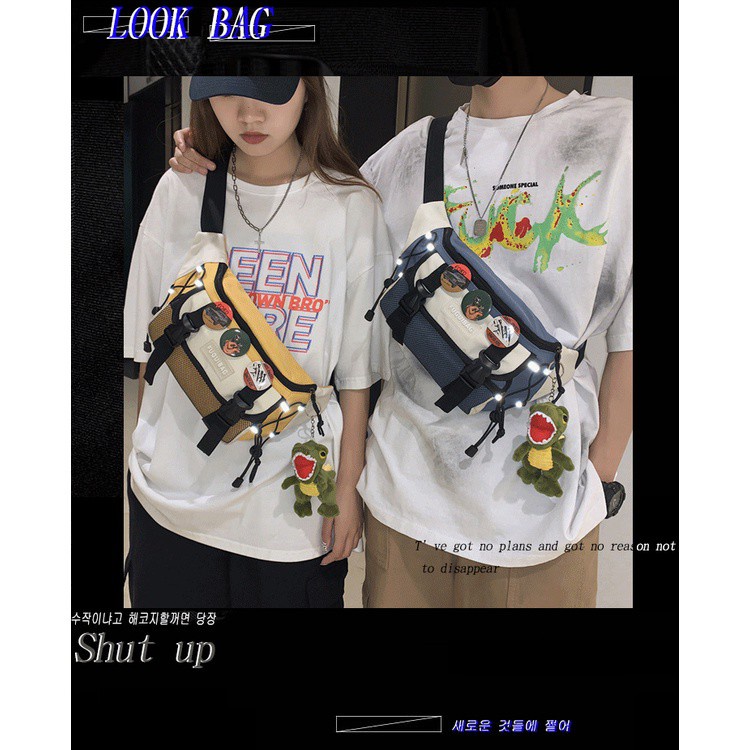 Balo đeo chéo nam unisex thời trang ulzzang hàn quốc,túi khoác đeo chéo nữ trước ngực bao tử