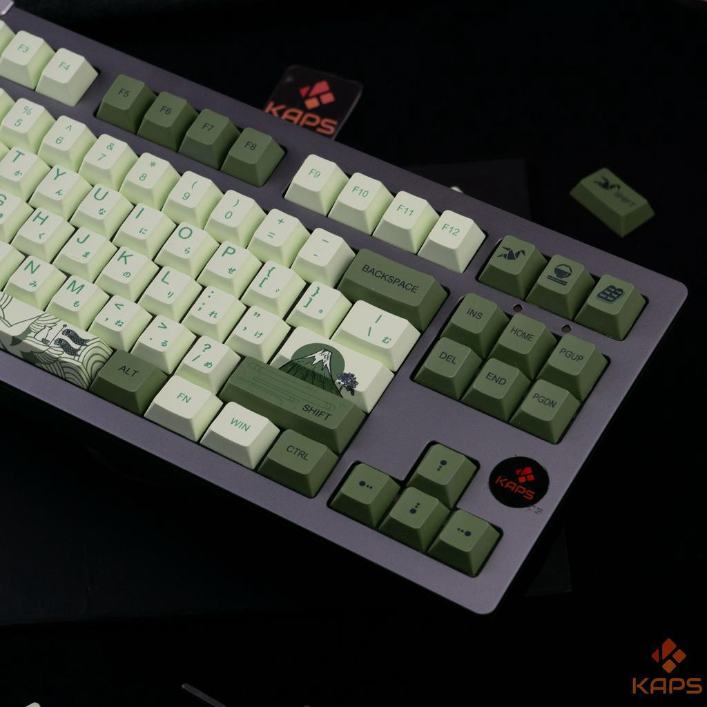 Keycap Matcha PBT profile Cherry in dyesub 124 nút cho bàn phím cơ layout 108/104/98/87/84/75/68/64/61