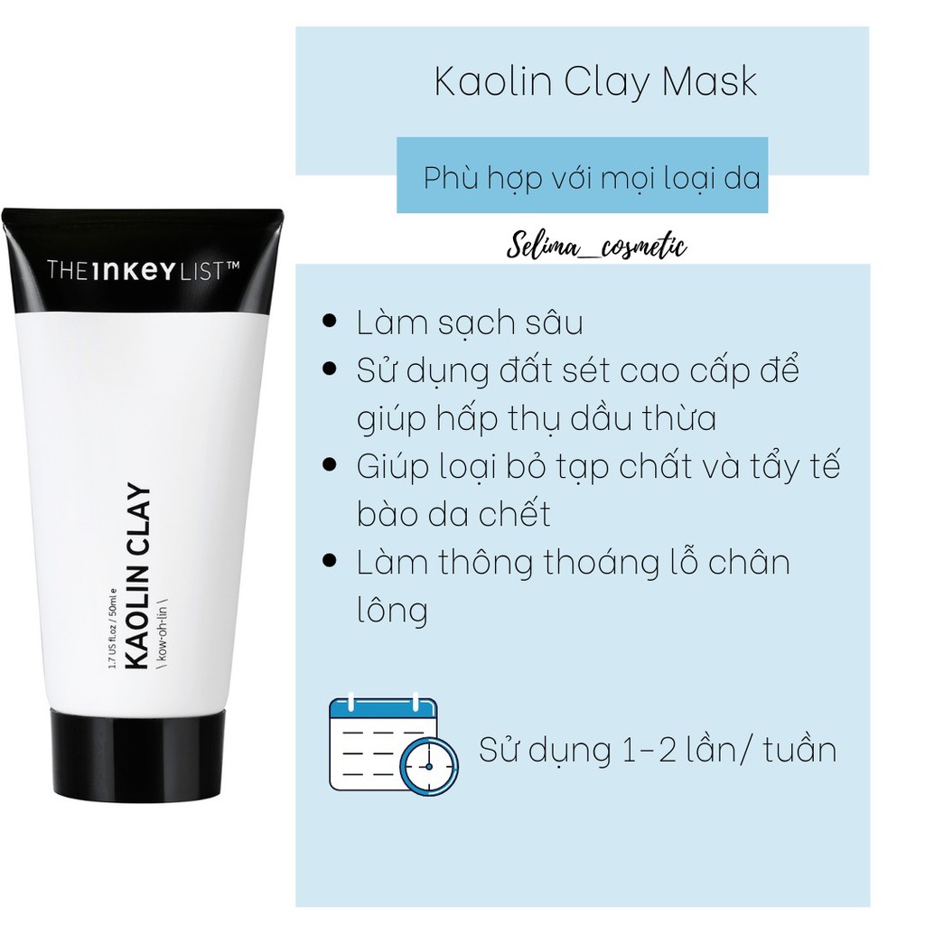 Mặt nạ The Inkey List Kaolin Clay - 50ml