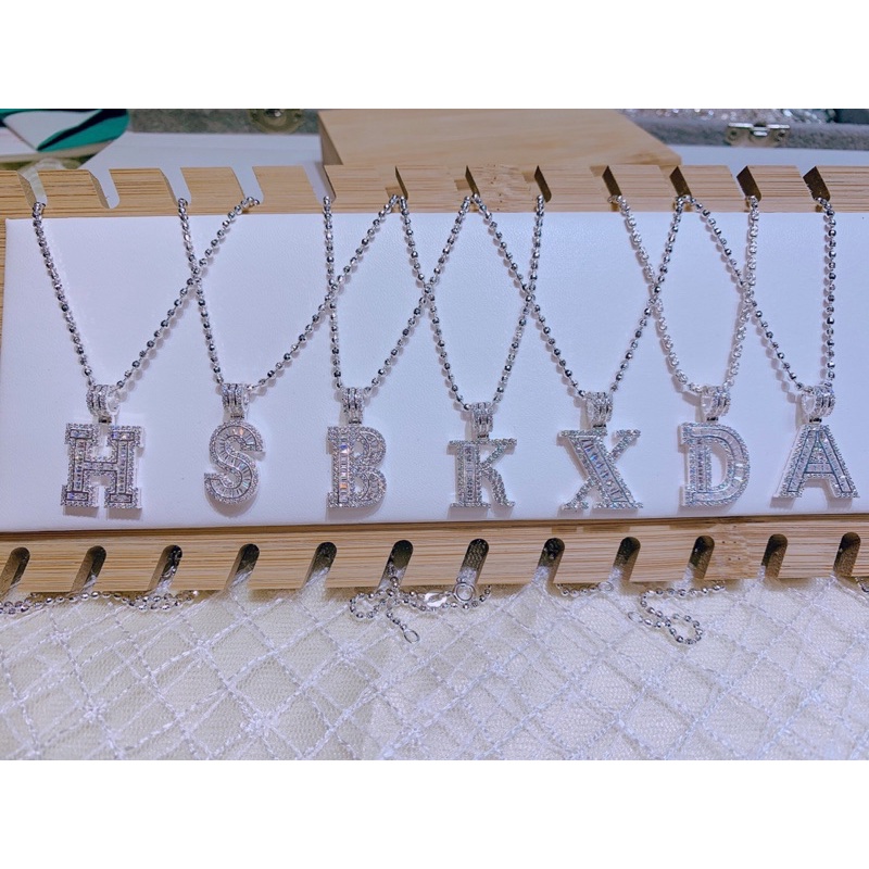 Mặt dây chuyền chữ cái bạc ta gắn đá Piaget mẫu mới-Minh Tâm Jewelry