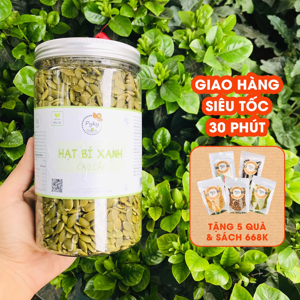 Hạt bí xanh [NHẬP KHẨU CAO CẤP] chắc mẩy sấy giòn nguyên vị | Hạt bí tách vỏ Pyky