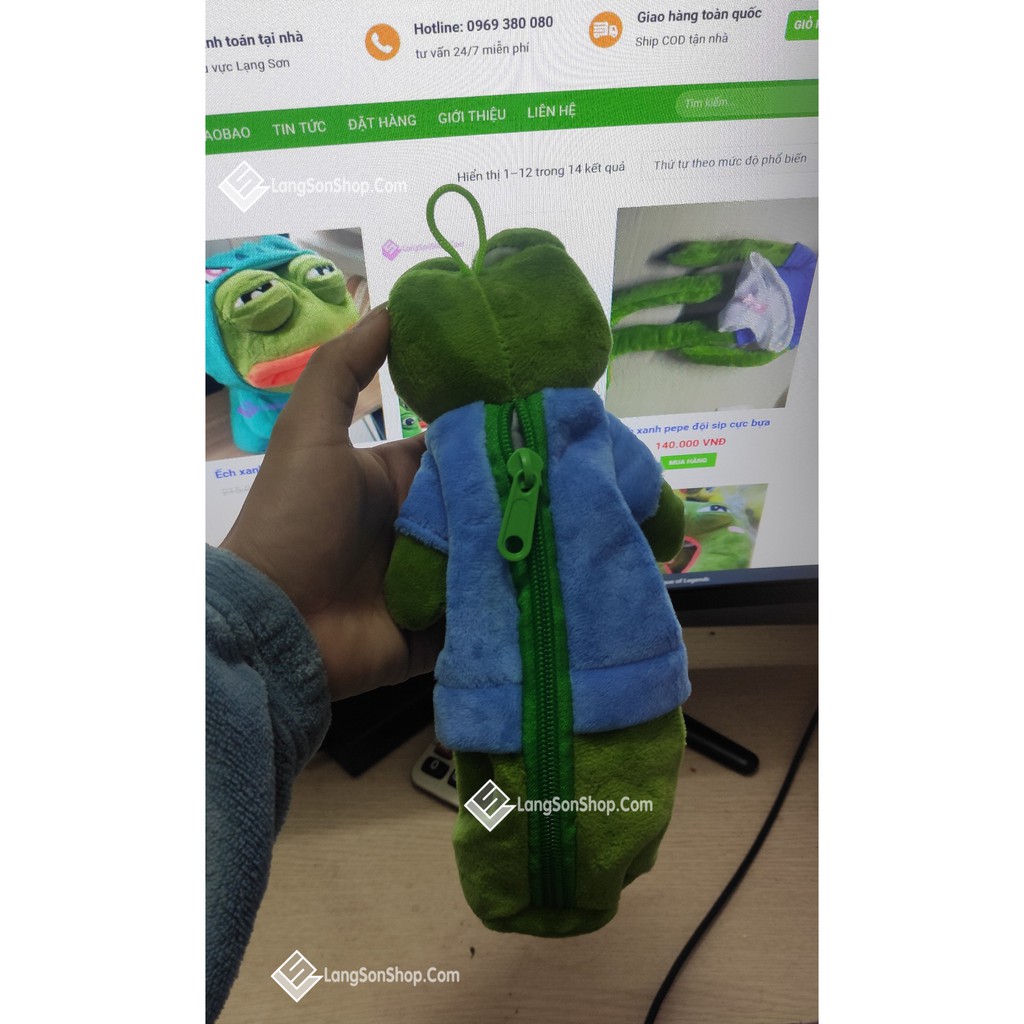 Túi đựng bút Pepe cho fan Ếch xanh Pepe sad