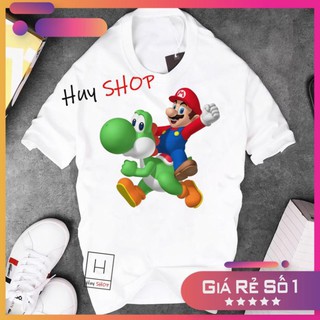 Áo thun mario cute dễ thương - áo thun hàn quốc unisex - áo thun tay lỡ - áo thun cặp đôi - áo thun hàn quốc 371