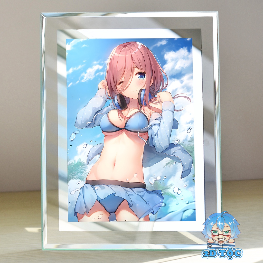 Khung kính để bàn Nakano Miku (6) Anime NHÀ CÓ 5 NÀNG DÂU by 2D Tộc Shop