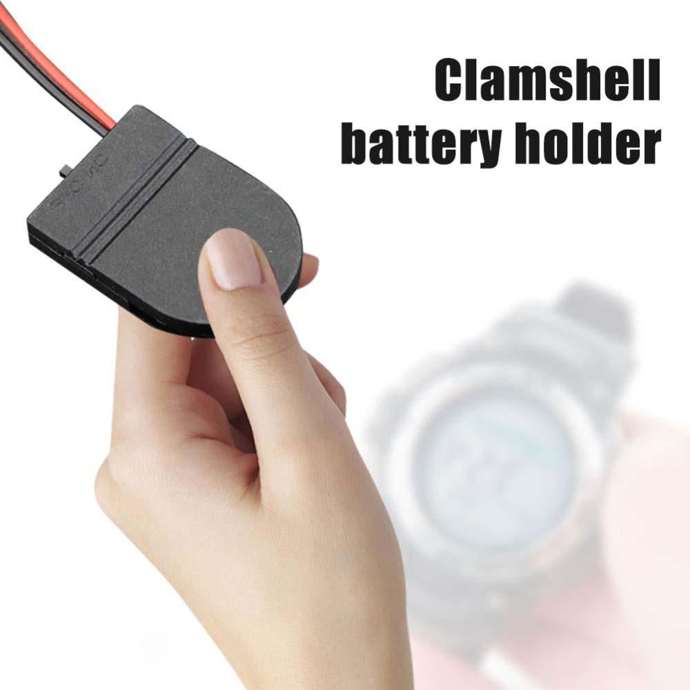 Hộp Đựng Pin Dây Dẫn 3V Bằng Nhựa Trong Suốt Có Nắp Công Tắc Bật / Tắt Ốp