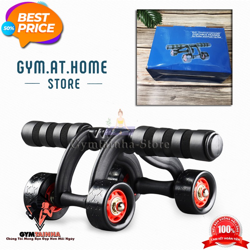 Con Lăn Tập Bụng 4 Bánh Cao Cấp Ab Roller, Con Lăn Tập Bụng, Hỗ Trợ Tập Gym Tại Nhà, Dụng Cụ Tập Cơ Bụng Đa Năng