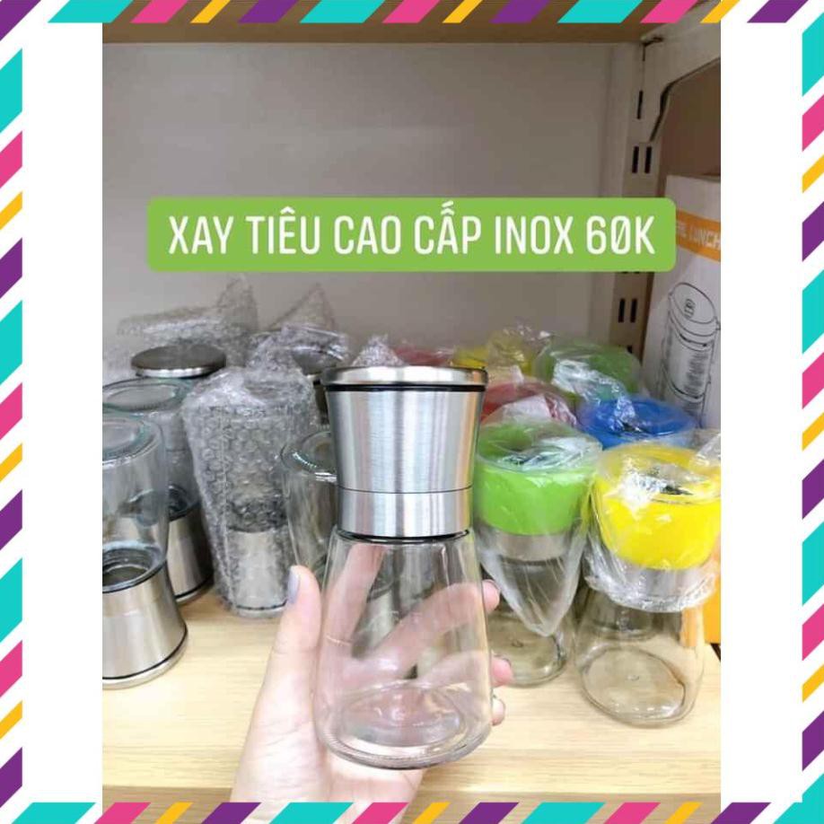 [Bán Sỉ] Lọ xay tiêu tự động cao cấp 3 chế độ xay. Chất liệu INOX và thủy tinh cao cấp, an toàn