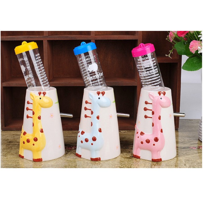 Đế Đựng Bình Nước Bằng Sứ In Hình Cho Hamster, Thỏ, Sóc