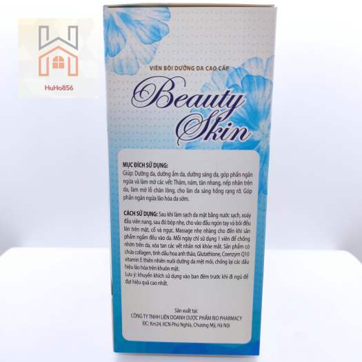 Viên Bôi Dưỡng Da Beauty Skin - Tinh Dầu Hoa Anh Thảo, Glutathione, Collagen, Sữa Ong Chúa - Vỉ 5 viên