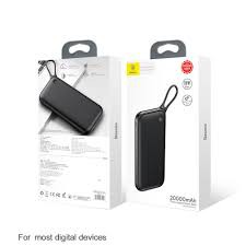 Pin dự phòng thương hiệu Baseus (PPKC) ( Đen) cao cấp dung lượng 20000mAh công nghệ sạc nhanh cổng PD 3.0 sạc 2 chiều