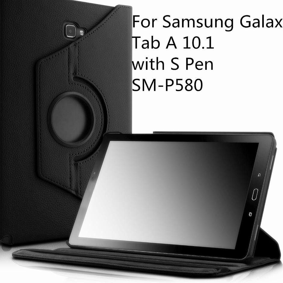 Bao Da Máy Tính Bảng Nắp Lật Có Thể Xoay Cho Samsung Tab A6 10.1 Inch 2016 P585 P585y S-pen Ốp