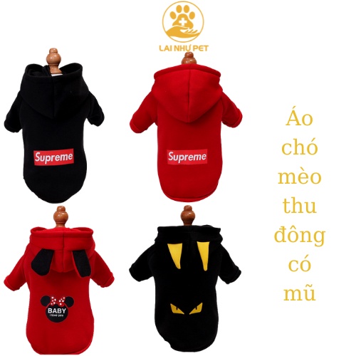 Áo Chó Mèo thu đông có mũ -Lai Nhự Pet