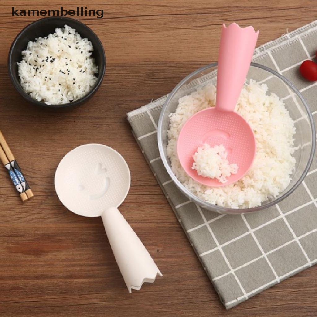Muỗng xới cơm hình mặt cười có giá đỡ
