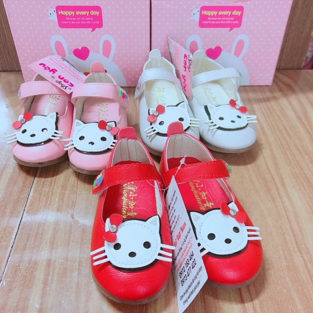 giày búp bê mèo da mềm cho bé