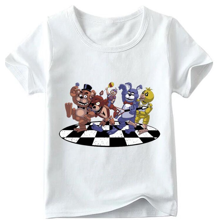 NEW 💥 Áo Thun cotton Tay Ngắn In Hoạt Hình Five Nights At Freddy 5 Freddys Thời Trang Mùa Hè Cho Bé