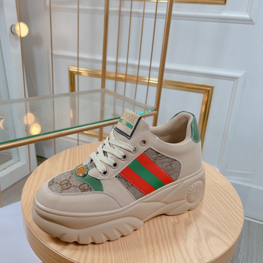 H Giày Thể Thao Nữ Đế 7p Xanh Lá Da Mềm Êm Fullbox Bill Túi Hãng Cao Cấp