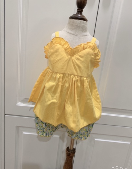 đồ bộ cho bé gái 𝑭𝑹𝑬𝑬𝑺𝑯𝑰𝑷NHƯ Ý HOUSE'S-sét bộ áo vàng quần xanh