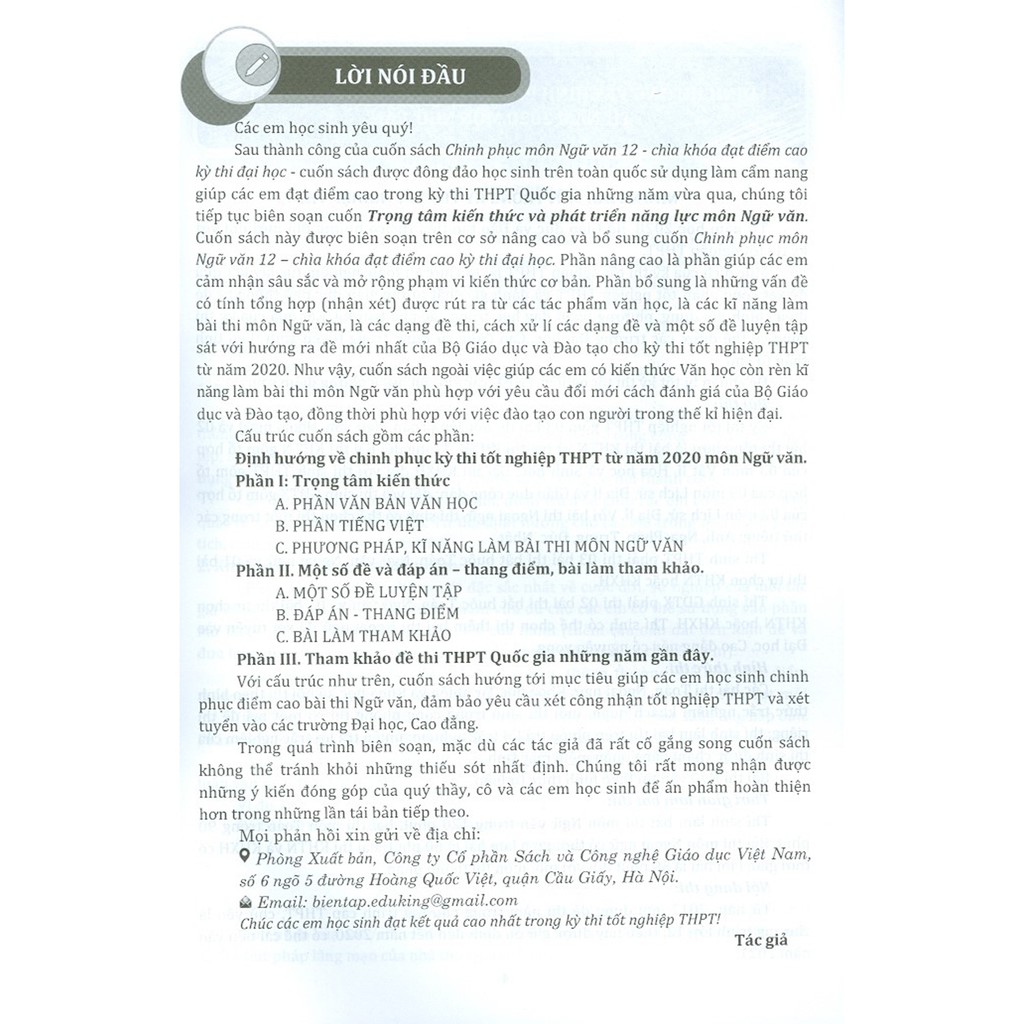 Sách - Trọng Tâm Kiến Thức Và Phát Triển Năng Lực Môn Ngữ Văn - Chìa Khóa Chinh Phục Kì Thi Tốt Nghiệp THPT | BigBuy360 - bigbuy360.vn