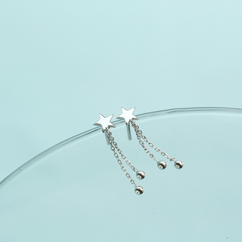 Bông tai bạc 925 Hình ngôi sao dáng dài phong cách Hàn Quốc ANTA Jewelry - ATJ3465