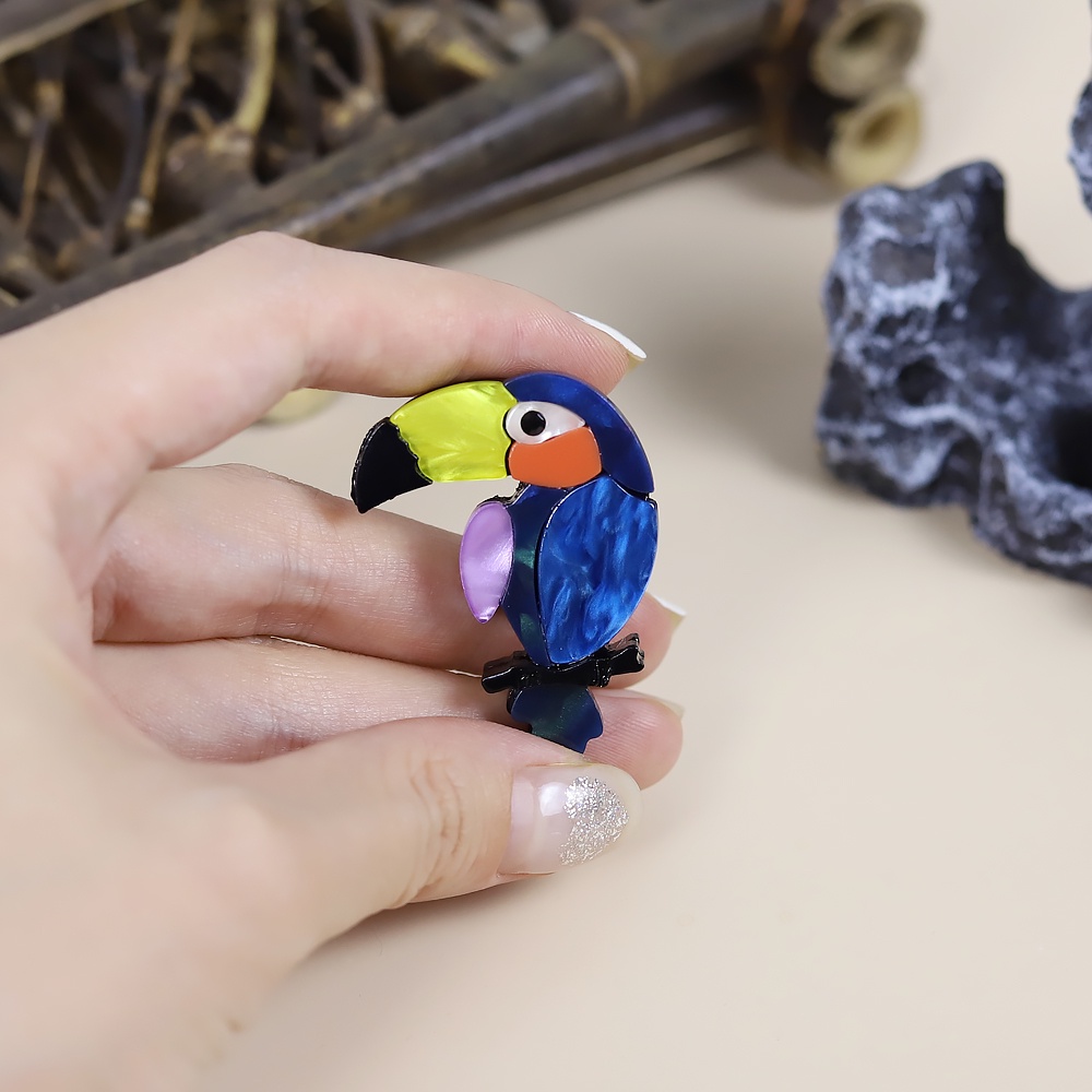 KIDSBOWS Ghim Cài Áo Hình Chú Vẹt Bằng Nhựa Acrylic Dễ Thương Cho Nữ